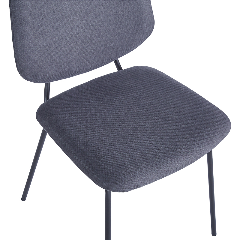 Καρέκλα Pietro I pakoworld ανθρακί ύφασμα-πόδι μαύρο μέταλλο 45x55x82.5εκ 6