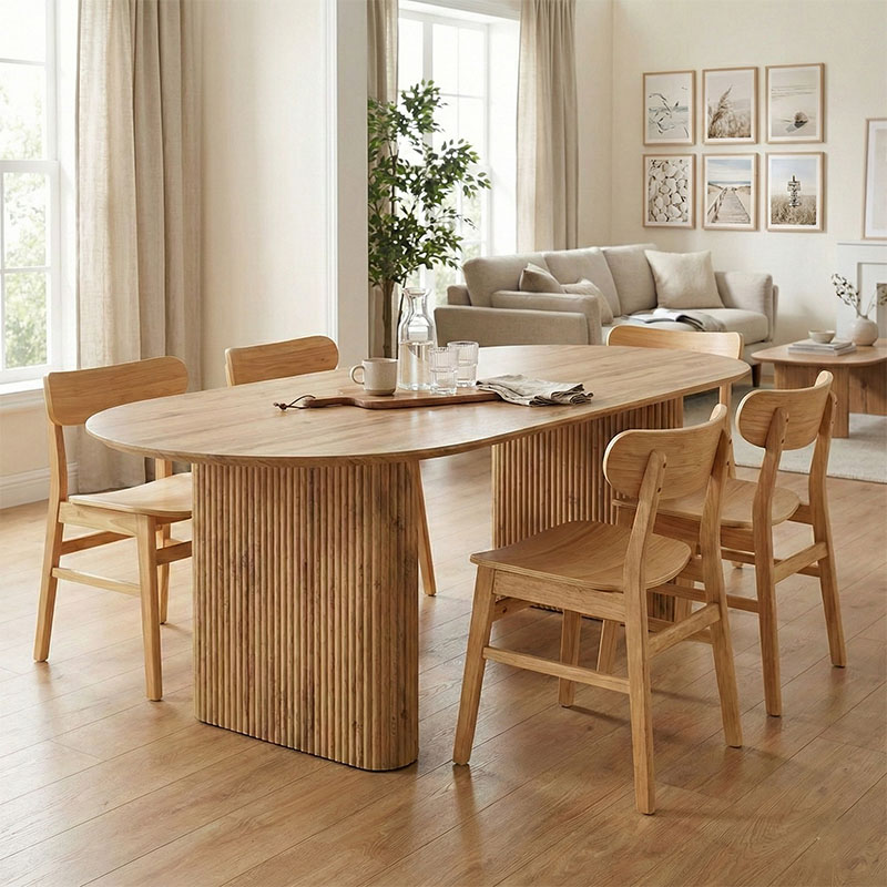 Τραπέζι Nembou pakoworld mdf σε oak απόχρωση 210x100x76εκ 1