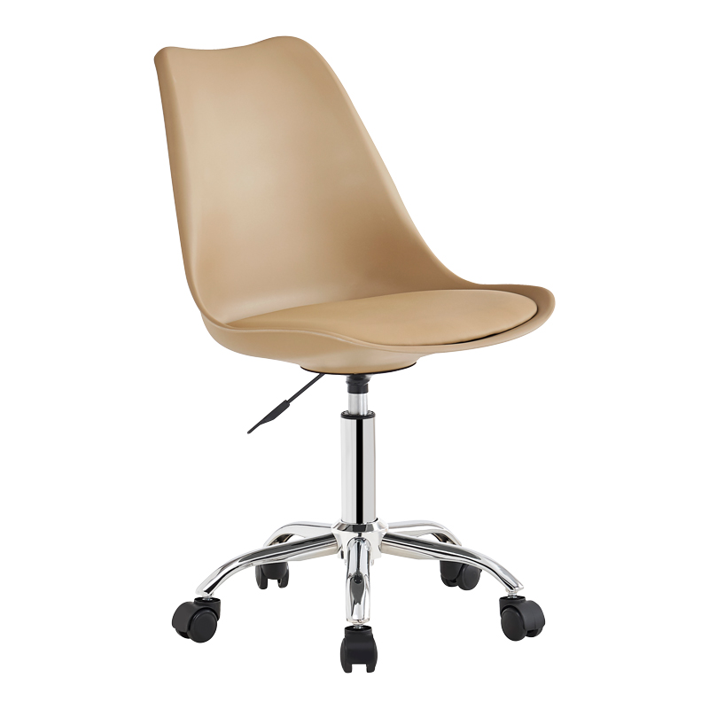 Καρέκλα γραφείου εργασίας Gaston II pakoworld pp-pu cappuccino 48x57x77-90εκ 2