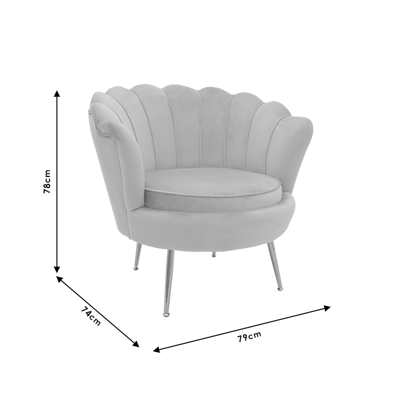 Πολυθρόνα Daimon pakoworld βελούδο μαύρο-χρυσό 79x74x78εκ 7