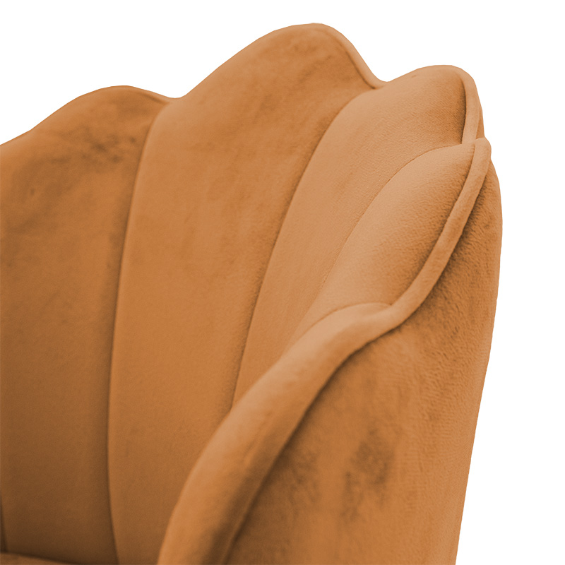 Σκαμπό μπαρ Nataly pakoworld βελούδο κεραμιδί-μέταλλο χρυσό 5