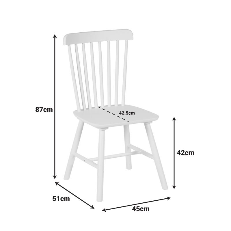Καρέκλα Melia pakoworld rubberwood σε λευκή απόχρωση 45x51x87εκ 8