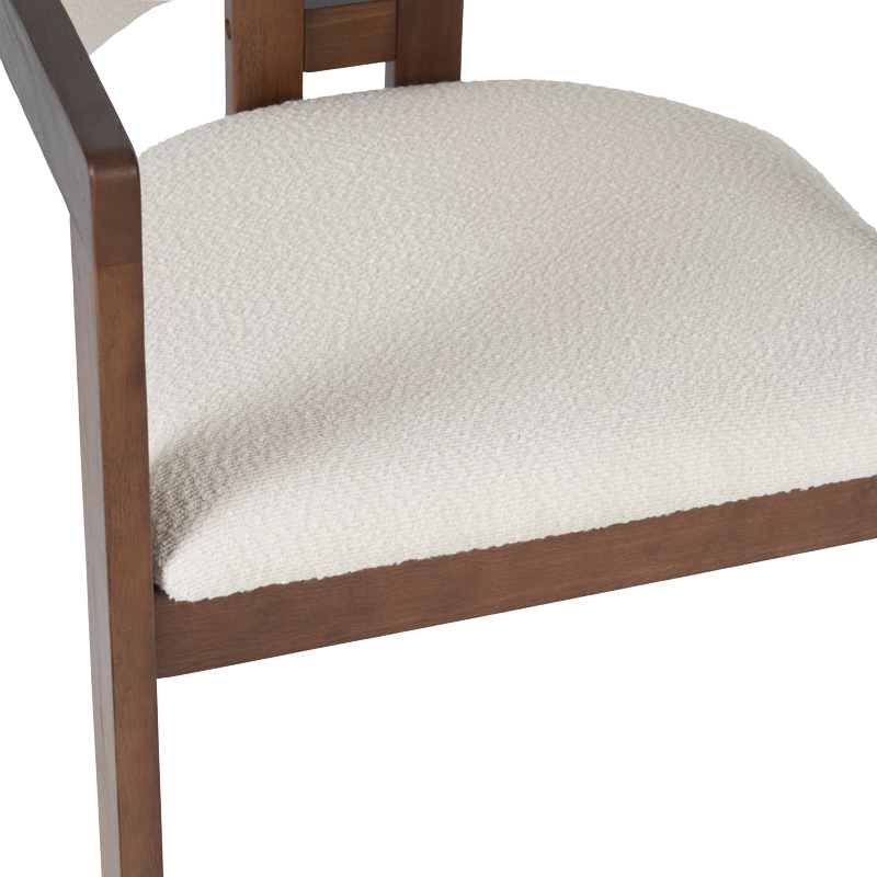 Πολυθρόνα Winsor pakoworld rubberwood σε μπεζ απόχρωση με καρυδί πόδι 58.5x51x76εκ 6