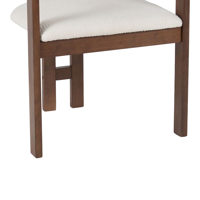 Πολυθρόνα Winsor pakoworld rubberwood σε μπεζ απόχρωση με καρυδί πόδι 58.5x51x76εκ 7