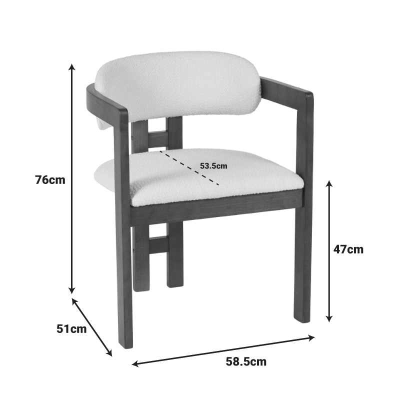 Πολυθρόνα Winsor pakoworld rubberwood σε μπεζ απόχρωση με καρυδί πόδι 58.5x51x76εκ 8