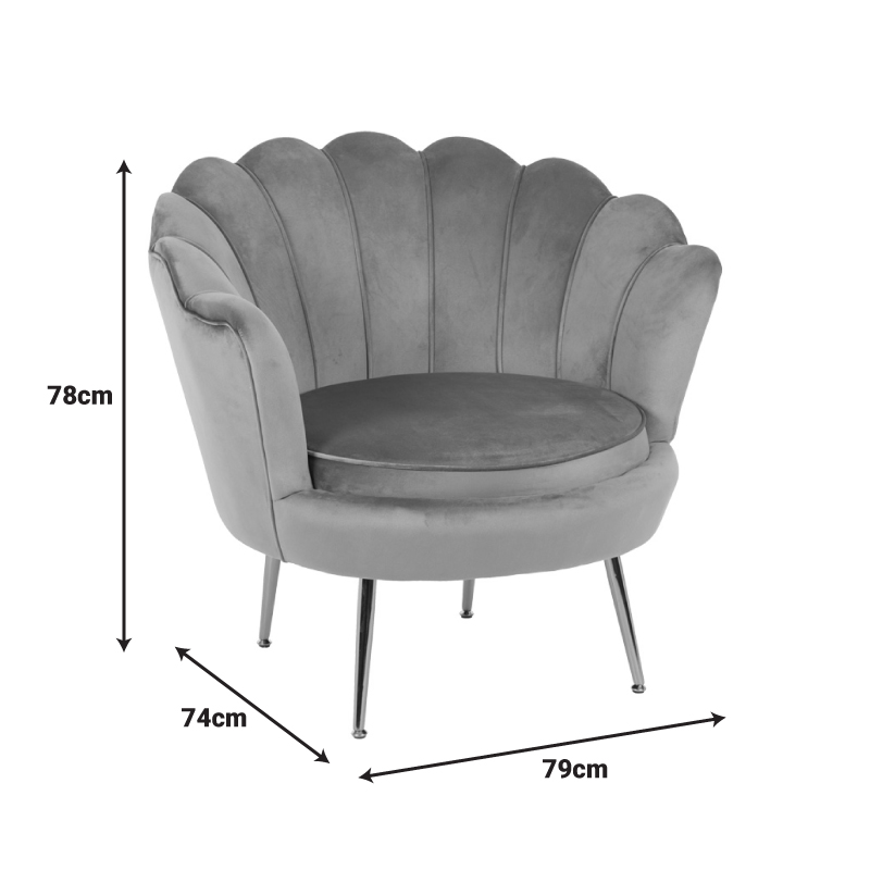 Πολυθρόνα Daimon pakoworld βελούδο σε λευκό-χρυσό απόχρωση 79x74x78εκ 7