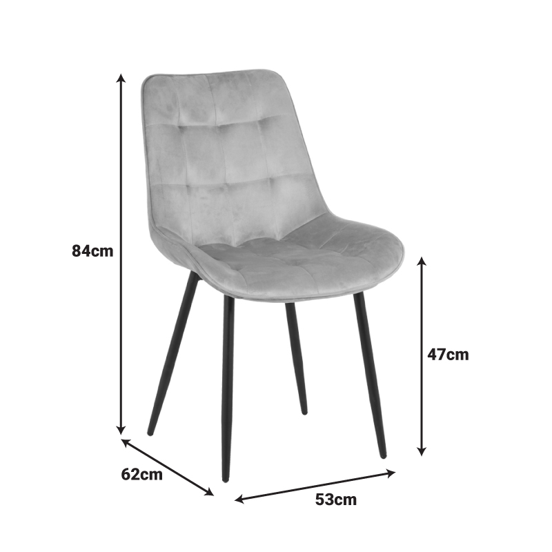 Καρέκλα Berne pakoworld βελούδο σε ανθρακί απόχρωση 53x62x84εκ 7