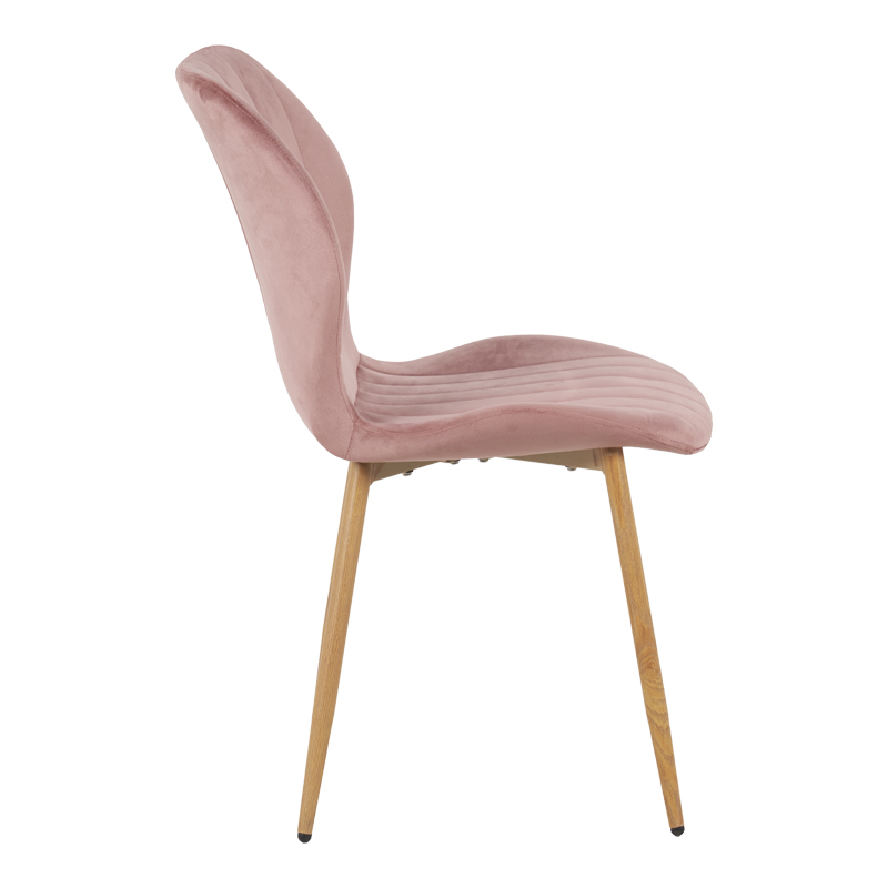 Καρέκλα Jelour pakoworld βελούδο σε σάπιο μήλο απόχρωση-πόδια φυσικά μεταλλικά 46.5x60x84εκ 3