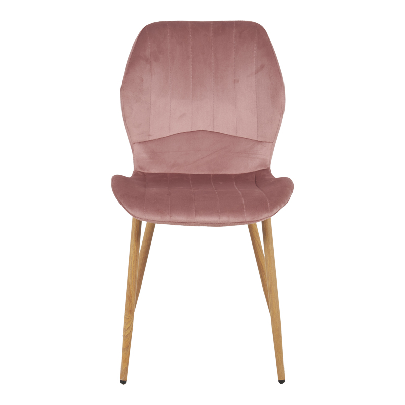 Καρέκλα Jelour pakoworld βελούδο σε σάπιο μήλο απόχρωση-πόδια φυσικά μεταλλικά 46.5x60x84εκ 4