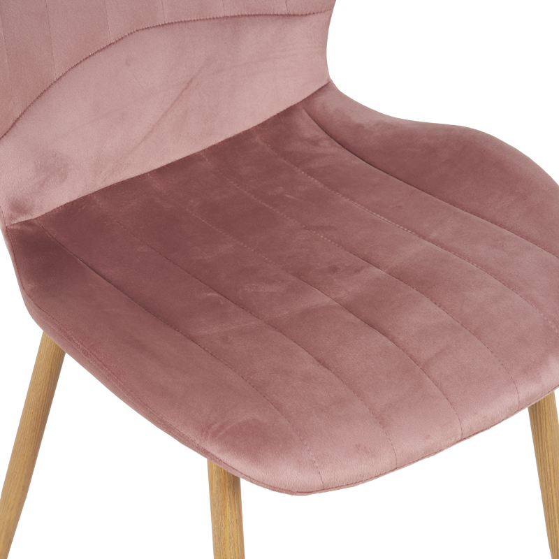 Καρέκλα Jelour pakoworld βελούδο σε σάπιο μήλο απόχρωση-πόδια φυσικά μεταλλικά 46.5x60x84εκ 6