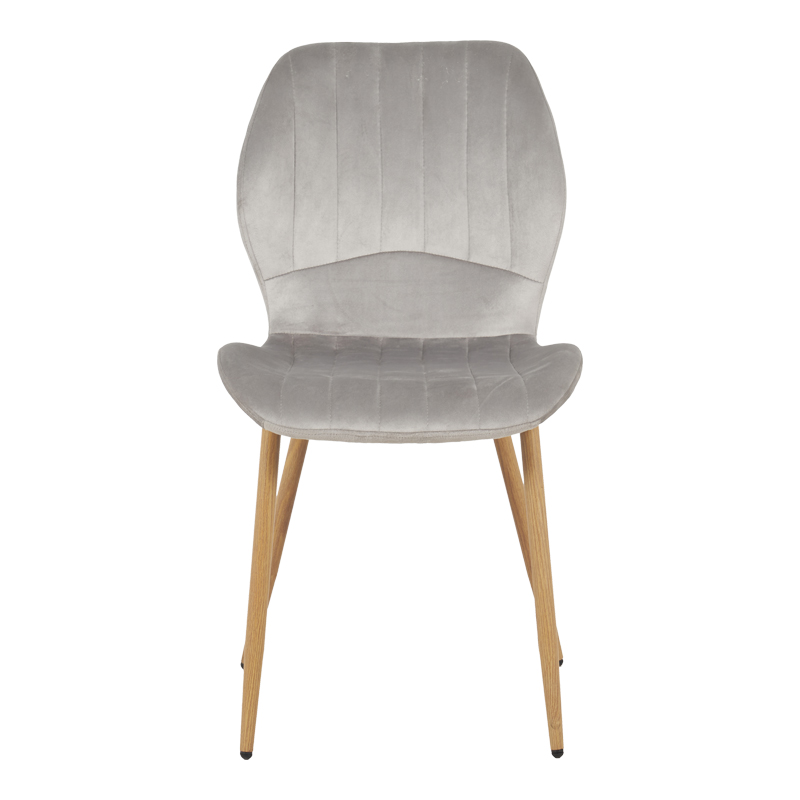 Καρέκλα Jelour pakoworld βελούδο σε γκρι απόχρωση-πόδια φυσικά μεταλλικά 46.5x60x84εκ 4