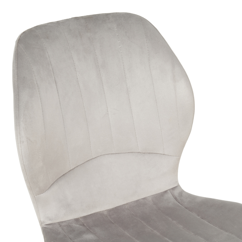 Καρέκλα Jelour pakoworld βελούδο σε γκρι απόχρωση-πόδια μαύρα μεταλλικά 46.5x60x84εκ 5