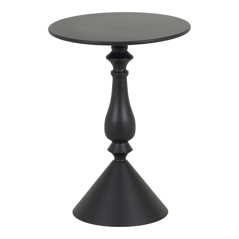 Βοηθητικό τραπέζι Lalou pakoworld μέταλλο σε μαύρη απόχρωση Φ40x55εκ 2