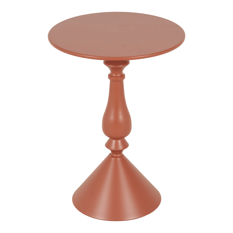 Βοηθητικό τραπέζι Lalou pakoworld μέταλλο σε απόχρωση terracotta Φ40x55εκ 3