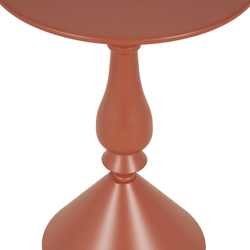 Βοηθητικό τραπέζι Lalou pakoworld μέταλλο σε απόχρωση terracotta Φ40x55εκ 4