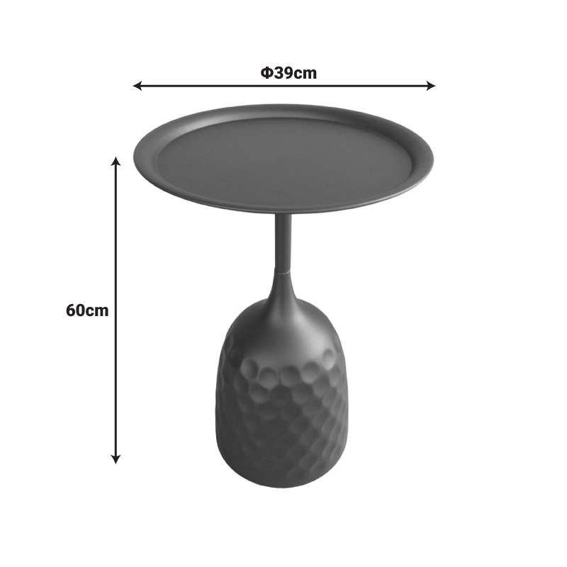 Βοηθητικό τραπέζι Waini pakoworld μέταλλο σε κρεμα απόχρωση Φ39x60εκ 4