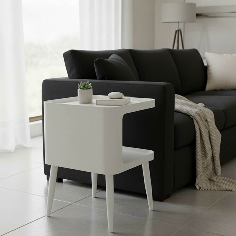 Βοηθητικό τραπέζι Cubino pakoworld μέταλλο σε κρεμ απόχρωση 35x35x50εκ 1