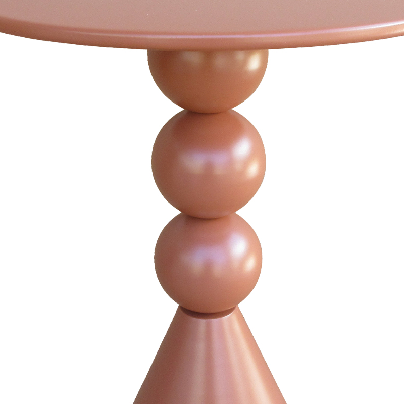 Βοηθητικό τραπέζι Bilane pakoworld μέταλλο σε terracotta απόχρωση Φ39x60εκ 3