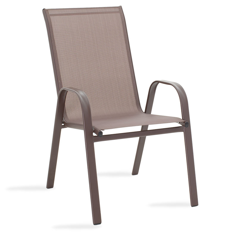 Τραπεζαρία Watson-Calan σετ 3τεμ pakoworld μέταλλο-textilene καφέ 70x70x70εκ 3
