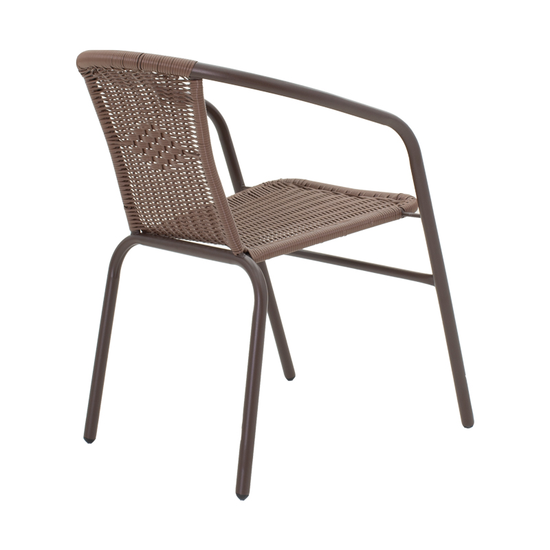 Tραπεζαρία Obbi-Watson pakoworld σετ 5τεμ καφέ μέταλλο-pe rattan 80x80x70εκ 6