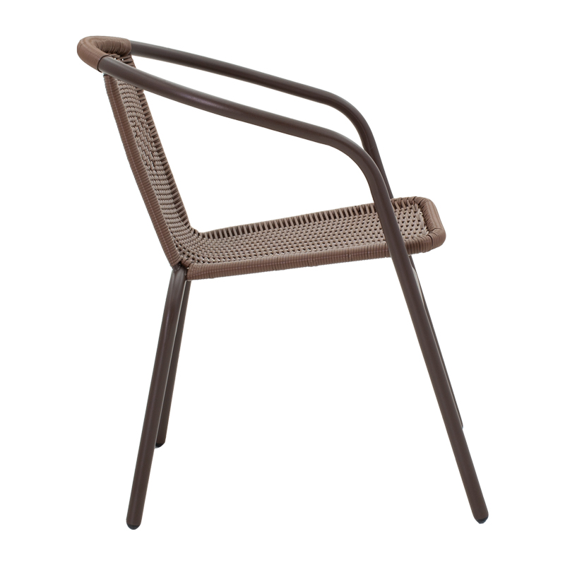 Tραπεζαρία Obbi-Watson pakoworld σετ 5τεμ καφέ μέταλλο-pe rattan 80x80x70εκ 7