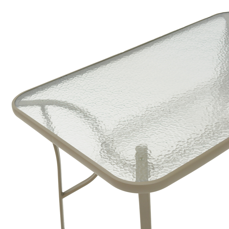 Τραπέζι Ensure pakoworld μέταλλο σαμπανιζέ-γυαλί 140x80x70εκ 4