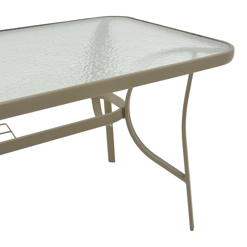 Τραπέζι Ensure pakoworld μέταλλο σαμπανιζέ-γυαλί 140x80x70εκ 5