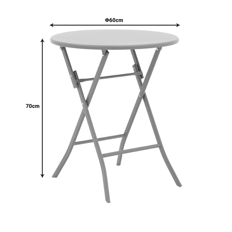 Τραπέζι Albero pakoworld πτυσσόμενο μέταλλο σε ανθρακί απόχρωση Φ60x70εκ 4