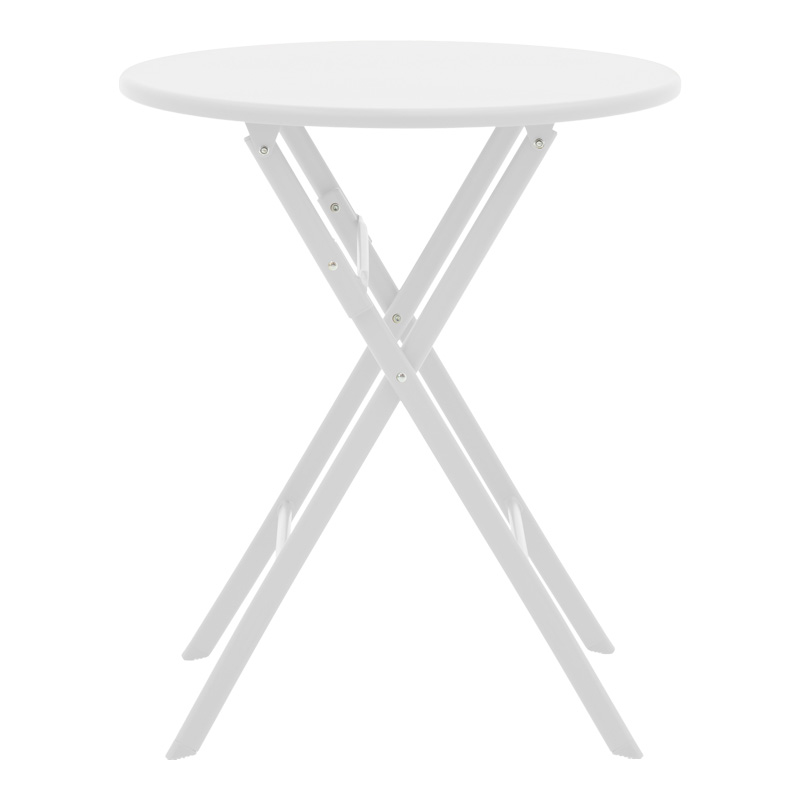 Τραπέζι Albero pakoworld πτυσσόμενο μέταλλο σε λευκή απόχρωση Φ60x70εκ 3