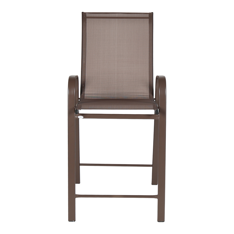 Σκαμπό μπαρ μεσαίου ύψους Calan pakoworld σκούρο καφέ μέταλλο-textilene σε καφέ απόχρωση 55x70x114εκ 4