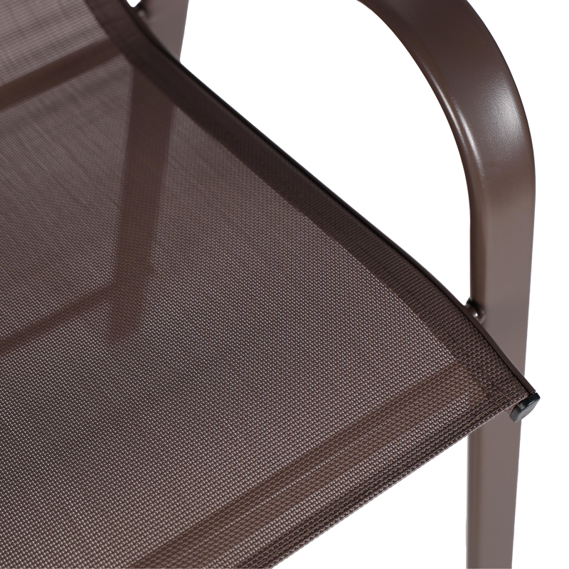 Σκαμπό μπαρ μεσαίου ύψους Calan pakoworld σκούρο καφέ μέταλλο-textilene σε καφέ απόχρωση 55x70x114εκ 6