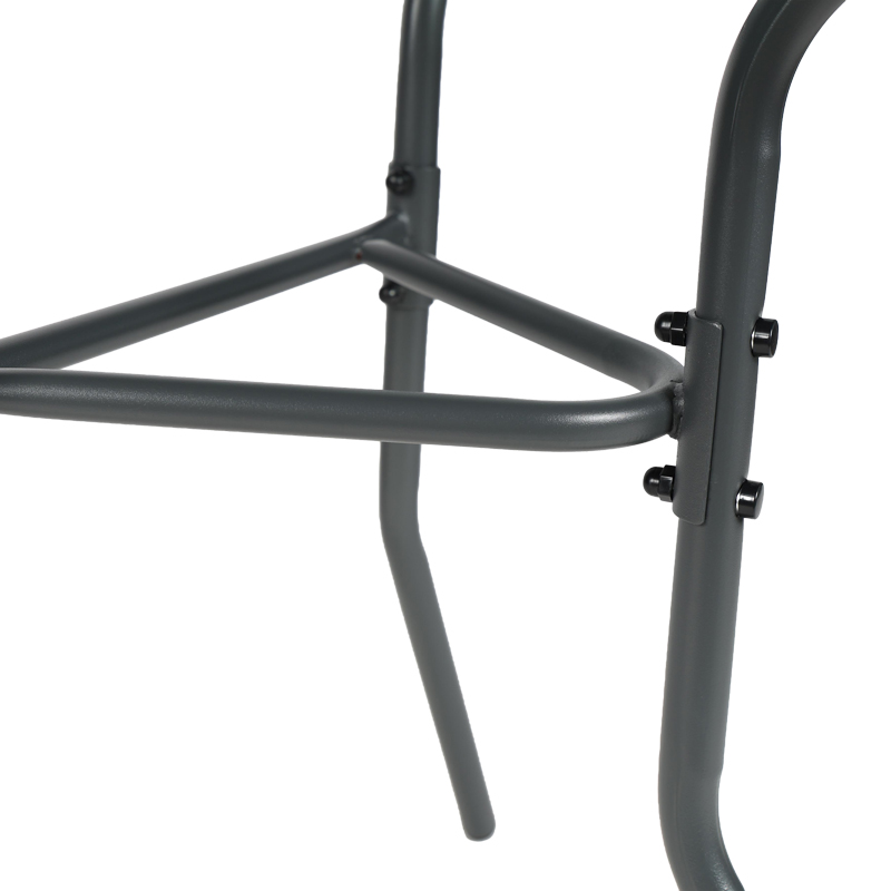 Τραπέζι ημικυκλικό Bion pakoworld γυαλί-μέταλλο σε ανθρακί απόχρωση 70x40x65εκ 6