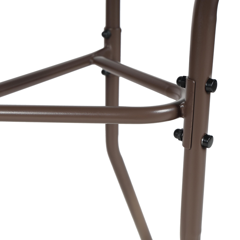 Τραπέζι ημικυκλικό Bion pakoworld γυαλί-μέταλλο σε καφέ απόχρωση 70x40x65εκ 6