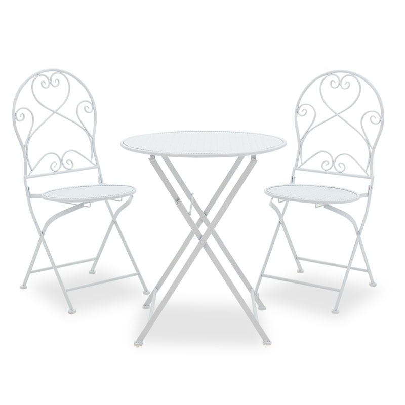 Τραπεζαρία Walen pakoworld σετ 3τεμ μέταλλο λευκό 2