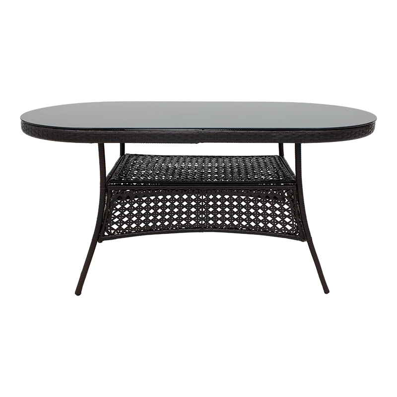 Τραπέζι Cellin pakoworld μέταλλο-pe rattan καφέ 160x80x77εκ 2