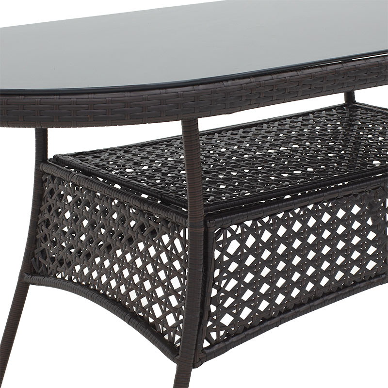 Τραπέζι Cellin pakoworld μέταλλο-pe rattan καφέ 160x80x77εκ 3