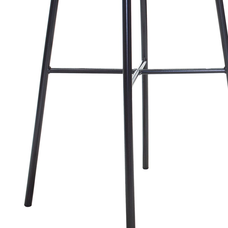 Τραπέζι Gaus pakoworld μέταλλο μαύρο-pe γκρι-γυαλί Φ70x74εκ 4