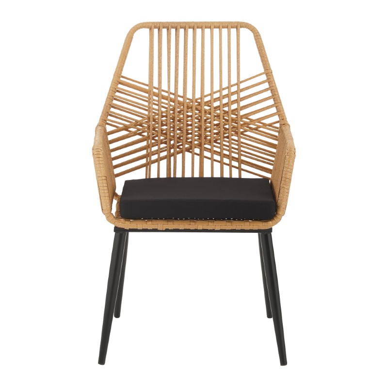 Πολυθρόνα Tanish pakoworld rattan φυσικό-πόδι μαύρο μέταλλο 58x58.5x87εκ 4