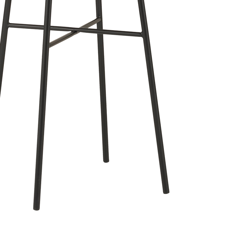 Τραπέζι Gaus pakoworld μέταλλο μαύρο-pe φυσικό-γυαλί Φ60x74εκ 4