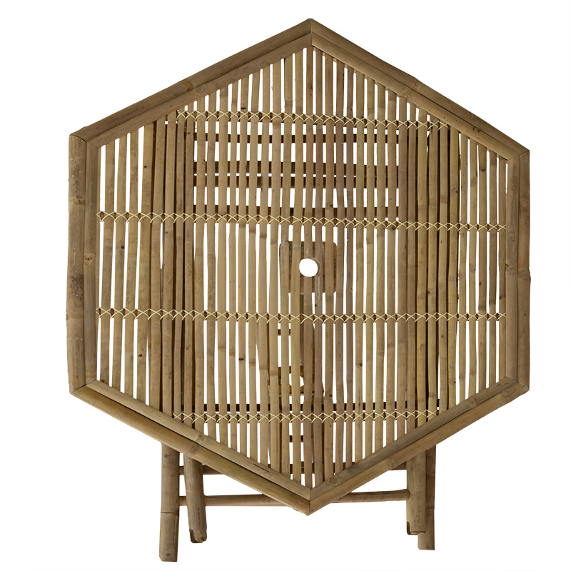 Τραπέζι Nando pakoworld πτυσσόμενο bamboo φυσικό 114x100x75εκ 4