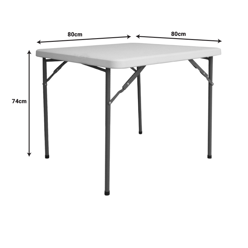 Τραπέζι catering Comfort pakoworld πτυσσόμενο σε λευκή απόχρωση 80x80x74εκ 3