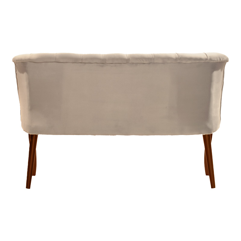 Καναπές Loreta pakoworld 2θέσιος βελούδο μπεζ -καρυδί πόδια 118x55x78εκ 3