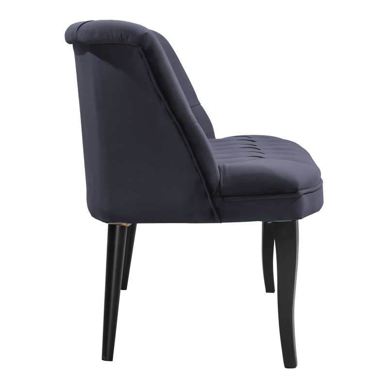 Πολυθρόνα Loreta pakoworld βελούδο ανθρακί με μαύρα πόδια 55x57x78εκ 2