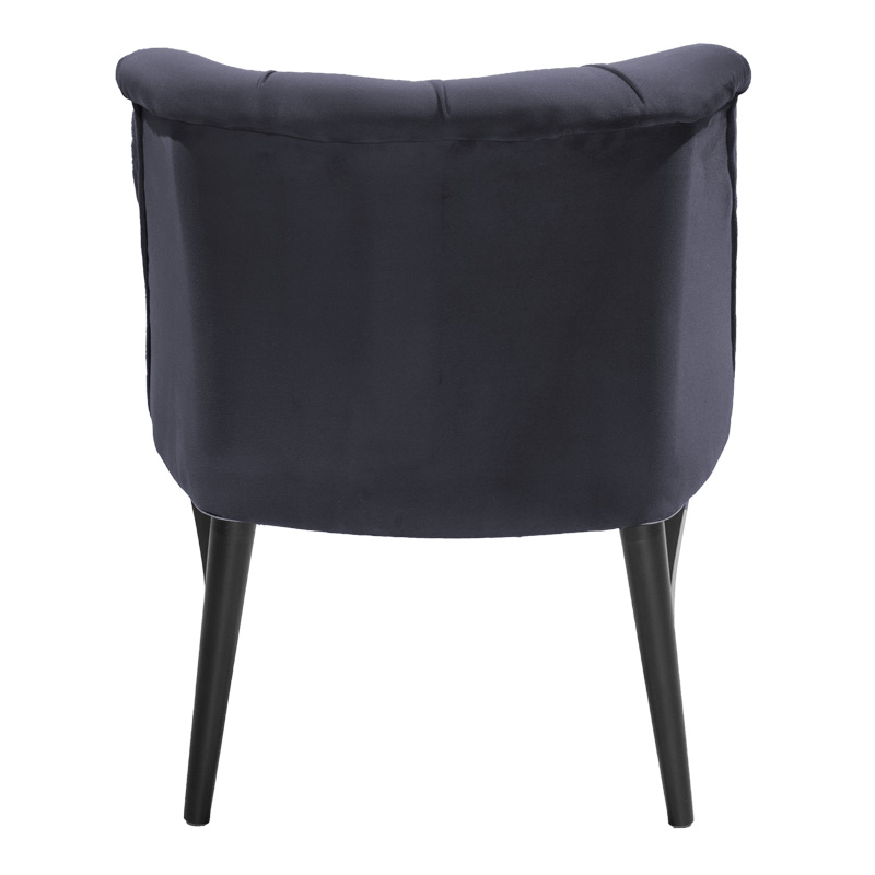 Πολυθρόνα Loreta pakoworld βελούδο ανθρακί με μαύρα πόδια 55x57x78εκ 4