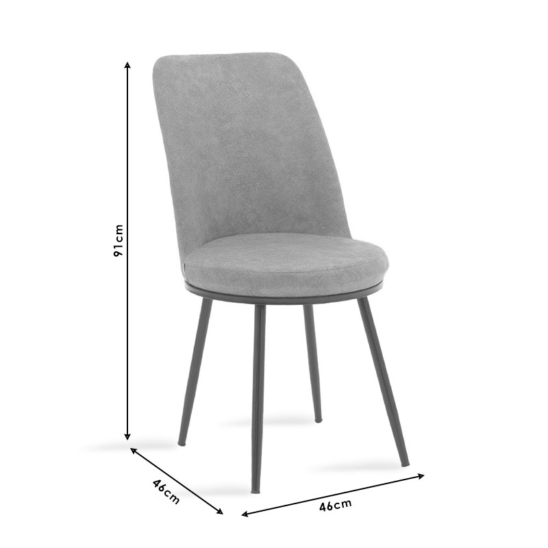 Καρέκλα Farell pakoworld ύφασμα γκρι antique-μαύρο πόδι 9