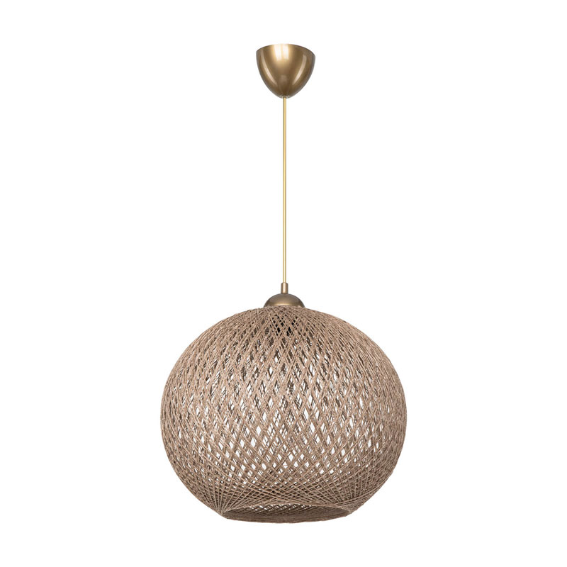 Φωτιστικό οροφής μονόφωτο Leshia pakoworld Ε27 καφέ Φ38x38εκ 1