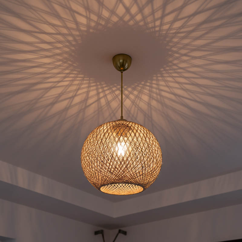 Φωτιστικό οροφής μονόφωτο Leshia pakoworld Ε27 καφέ Φ38x38εκ 3
