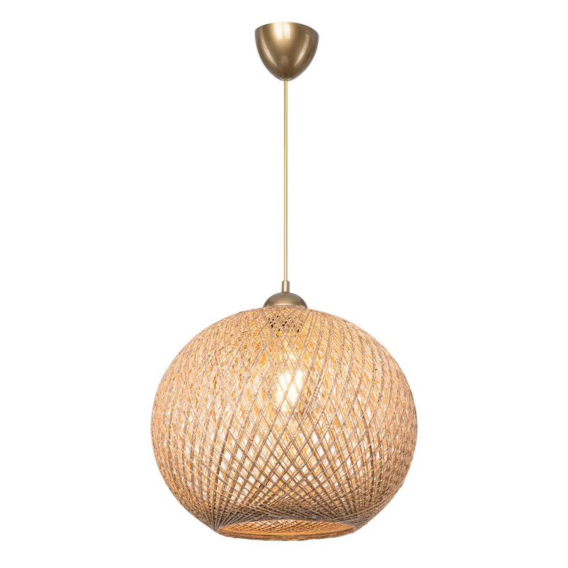 Φωτιστικό οροφής μονόφωτο Leshia pakoworld Ε27 καφέ Φ38x38εκ 4