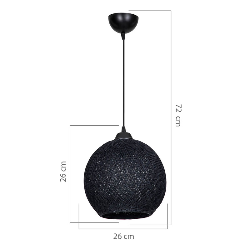 Φωτιστικό οροφής μονόφωτο Leshia pakoworld Ε27 μαύρο Φ26x26εκ 4
