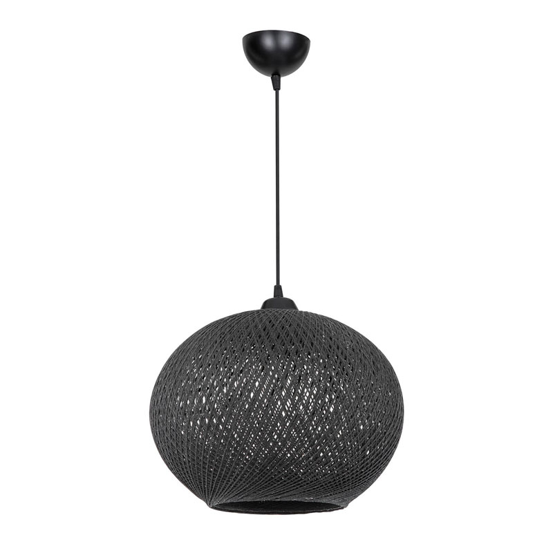 Φωτιστικό οροφής μονόφωτο Leshia pakoworld Ε27 μαύρο Φ38x38εκ 1